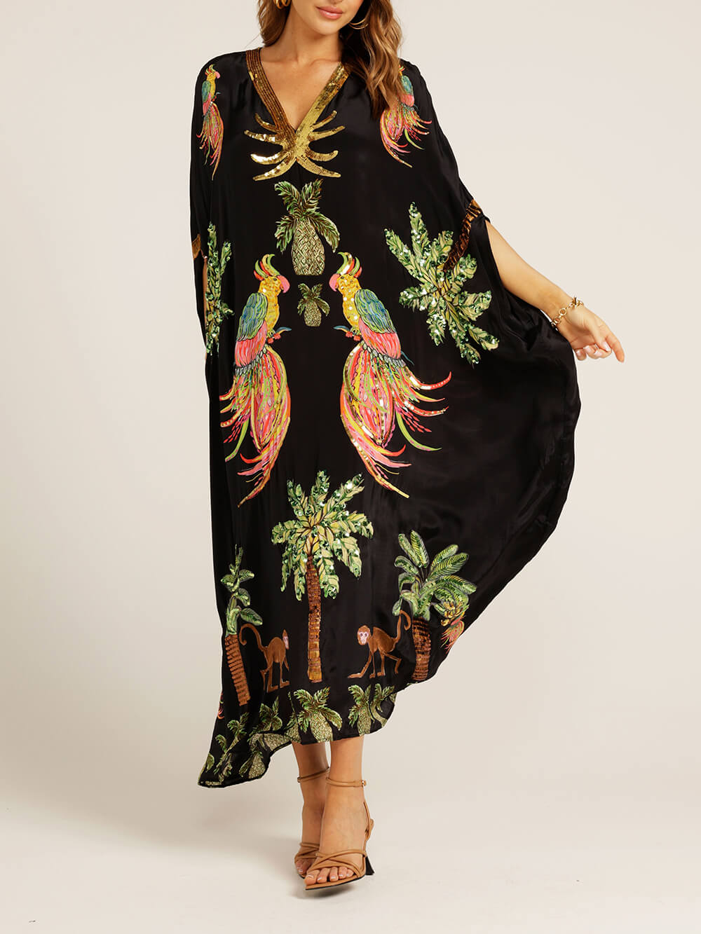 Tropica Embellished Kaftan Maxi Dress