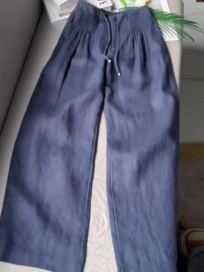 Camilla – Wide-Leg Trousers in Cotton-Linen Blend
