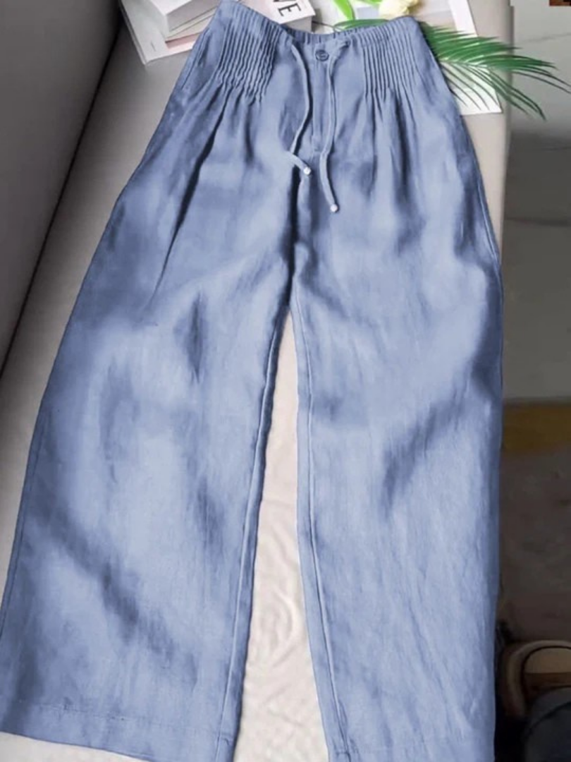 Camilla – Wide-Leg Trousers in Cotton-Linen Blend