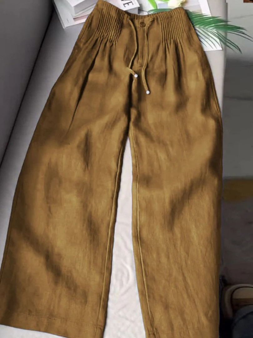 Camilla – Wide-Leg Trousers in Cotton-Linen Blend