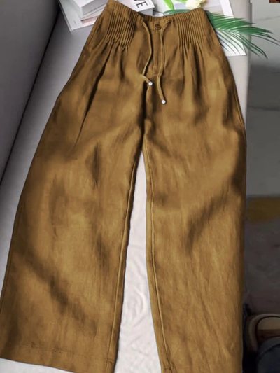 Camilla – Wide-Leg Trousers in Cotton-Linen Blend
