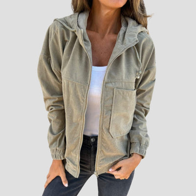 Ella | Corduroy Zip-Up Hoodie