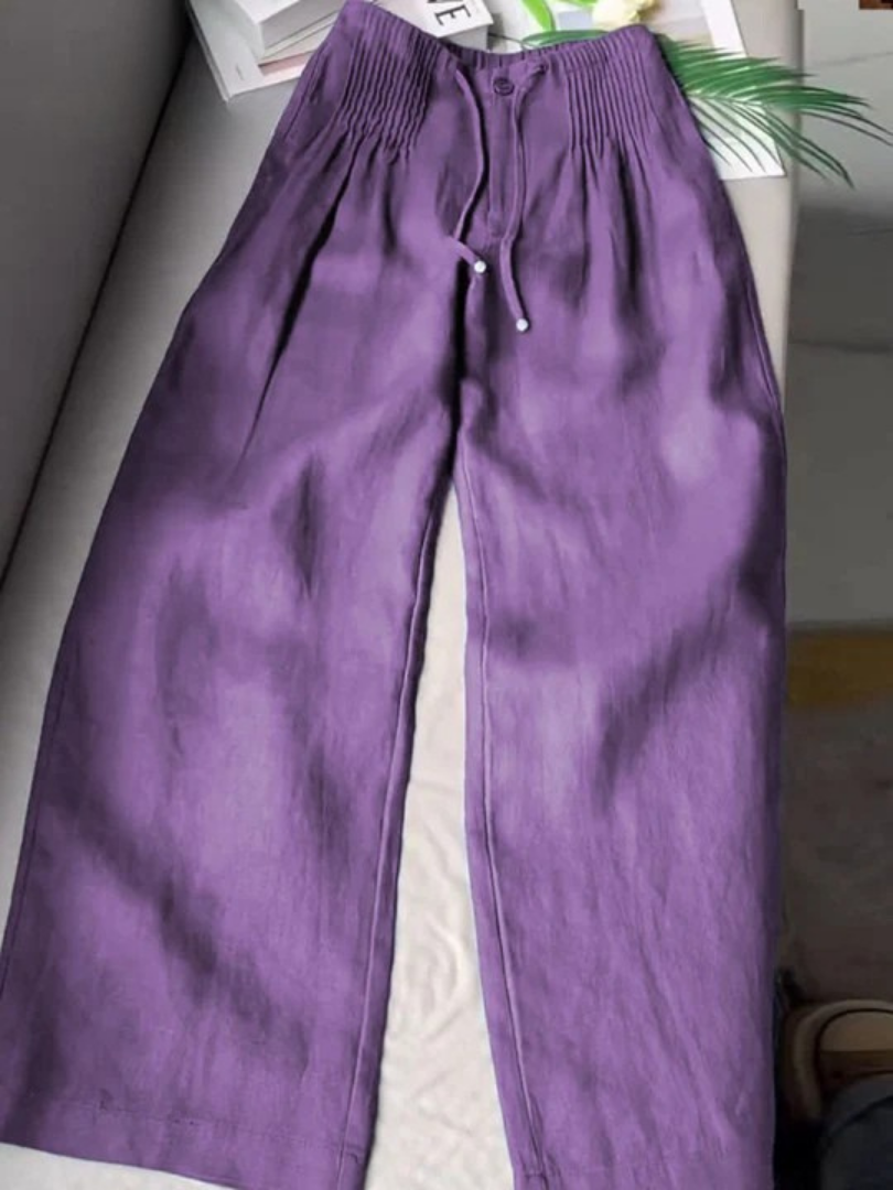 Camilla – Wide-Leg Trousers in Cotton-Linen Blend