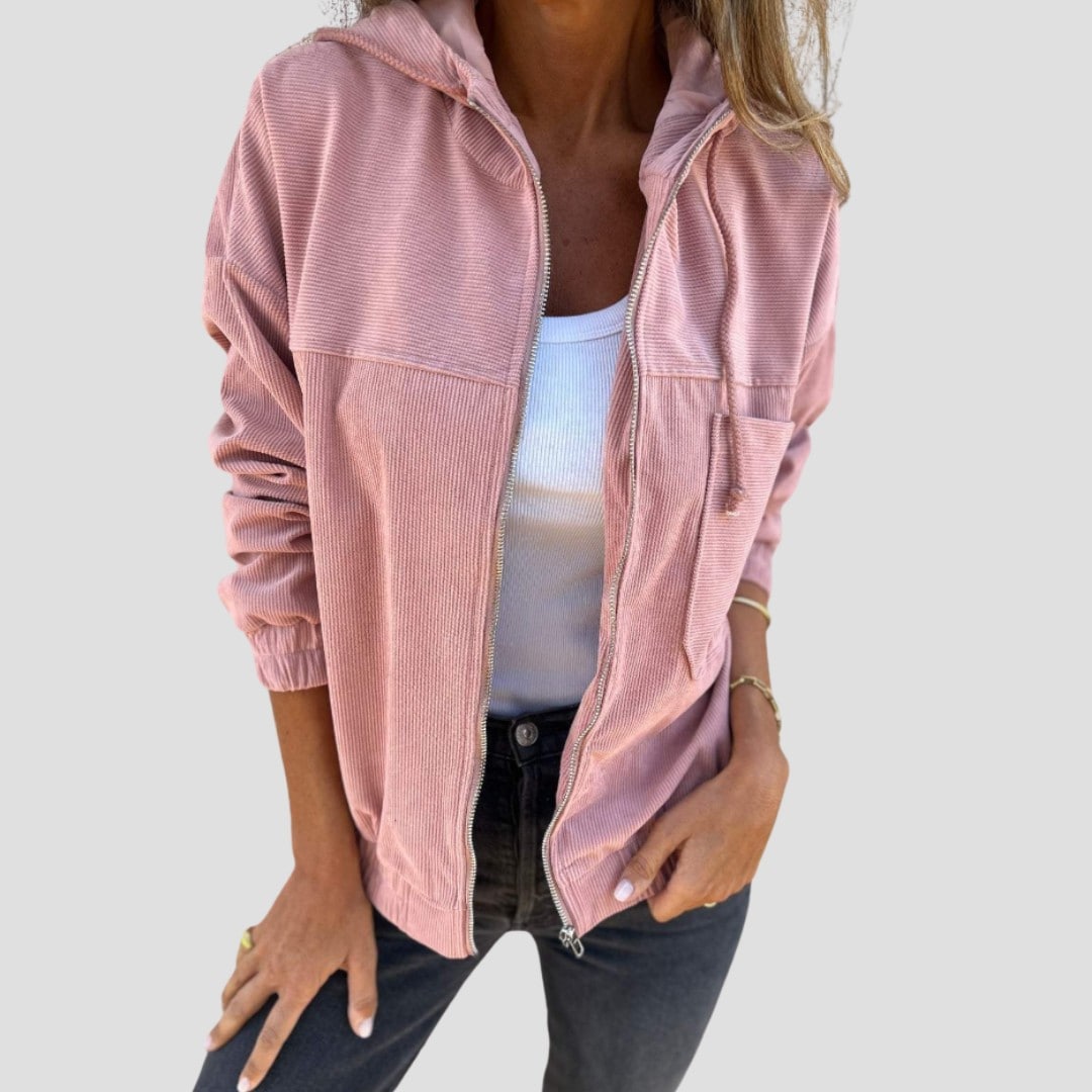 Ella | Corduroy Zip-Up Hoodie