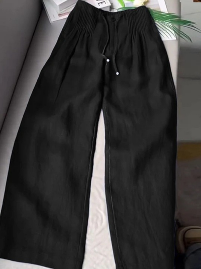 Camilla – Wide-Leg Trousers in Cotton-Linen Blend