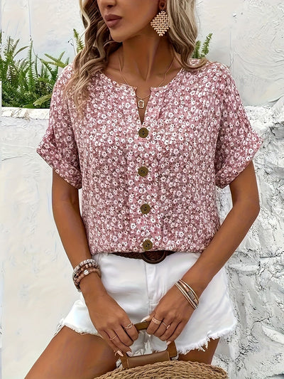MAIKA | FLORAL BUTTON-UP BLOUSE