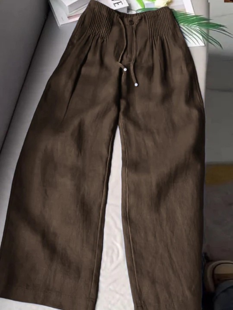 Camilla – Wide-Leg Trousers in Cotton-Linen Blend