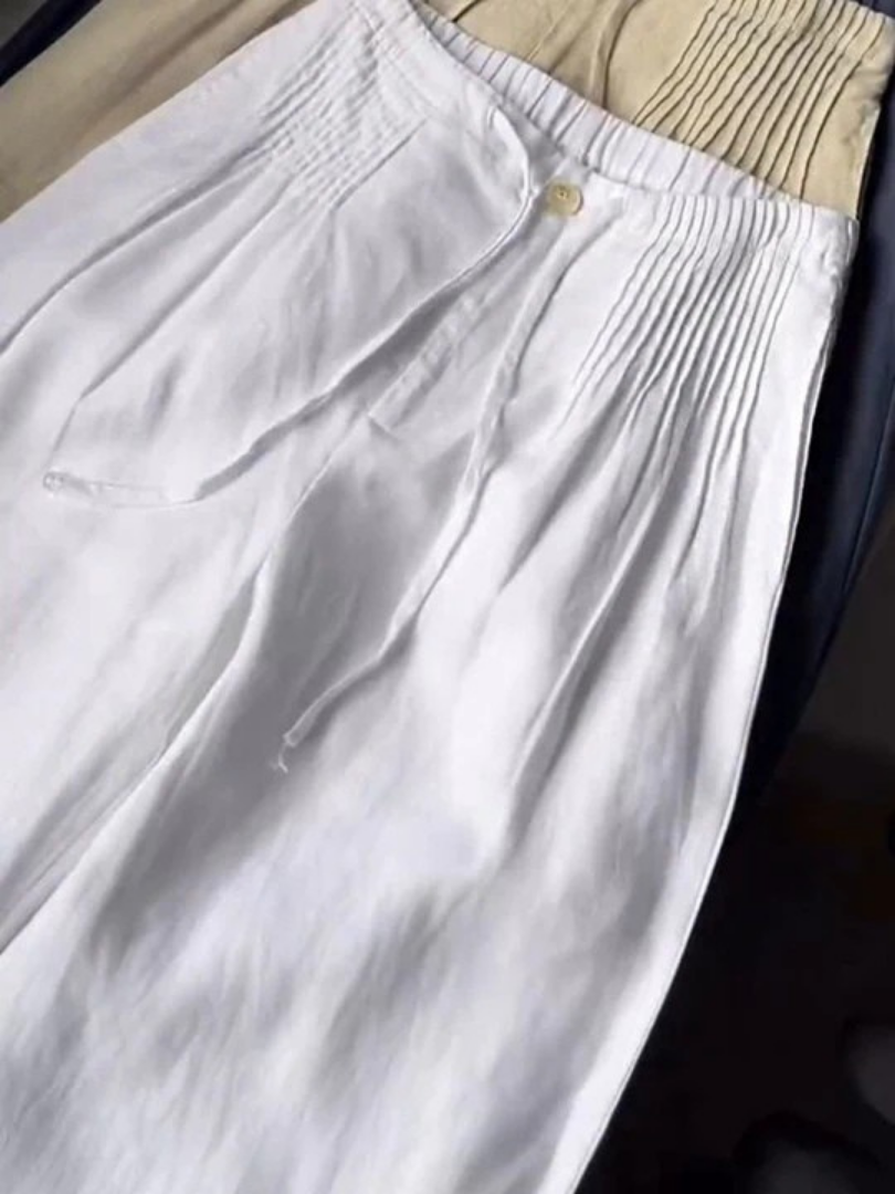 Camilla – Wide-Leg Trousers in Cotton-Linen Blend