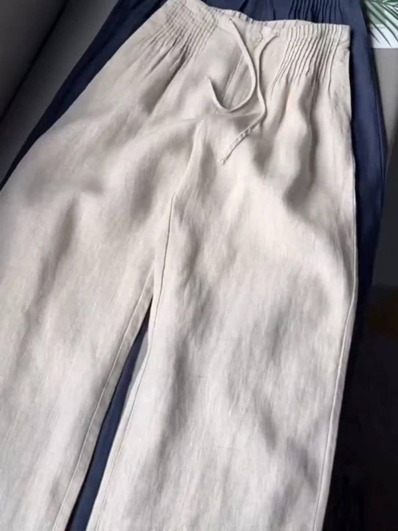 Camilla – Wide-Leg Trousers in Cotton-Linen Blend