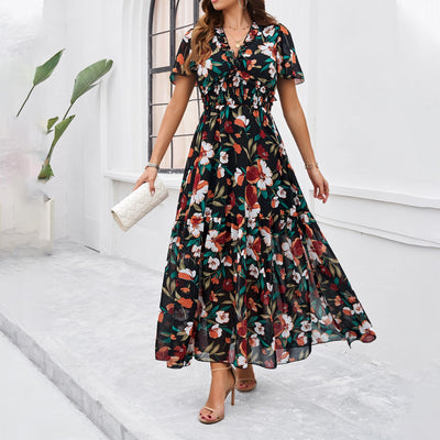 Raya | Floral Smocked Waist Maxi Dress