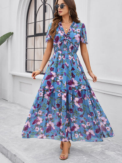 Raya | Floral Smocked Waist Maxi Dress