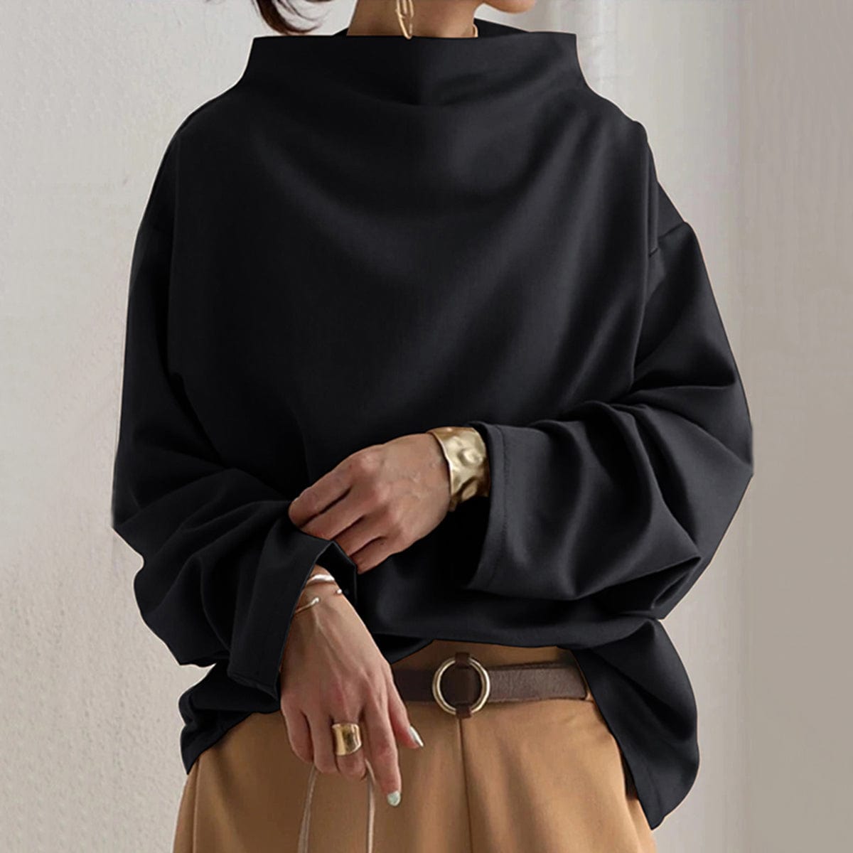 ELLY | High-Neck Soft Knit Top