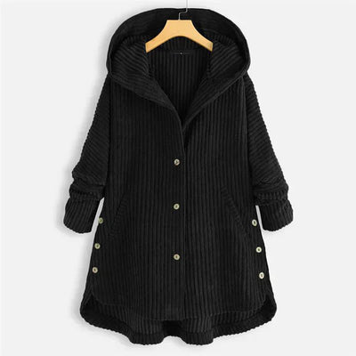Mavis - Stylish Hooded Ribbed Coat