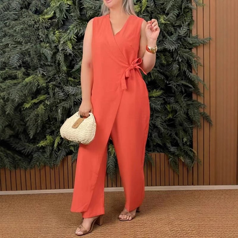 SERENA – Sleeveless Wrap Jumpsuit